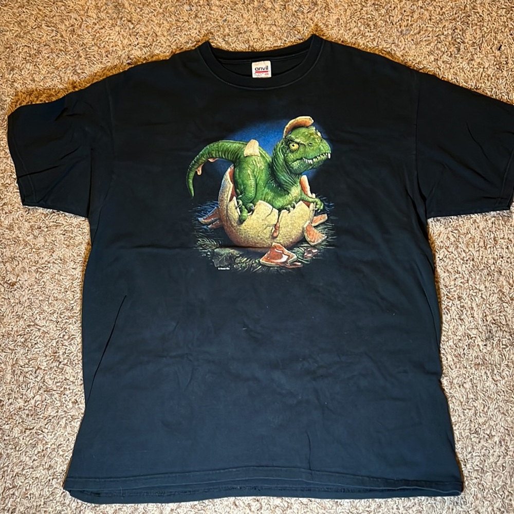 Rad hatching dinosaur shirt Humanitees black